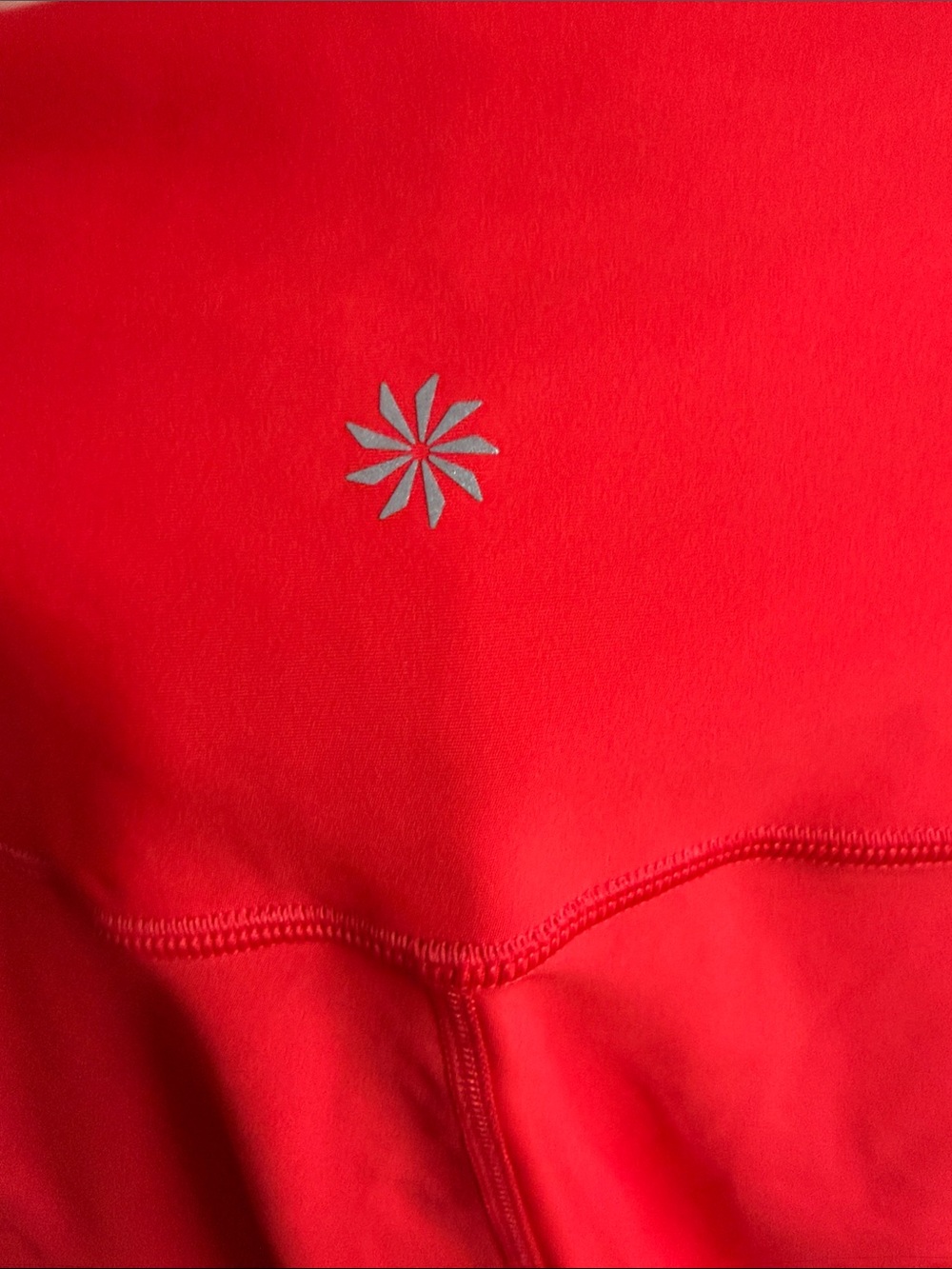 Athleta Bright Red High-Rise Capri Leggings with Side Pockets - Picture 3 of 3